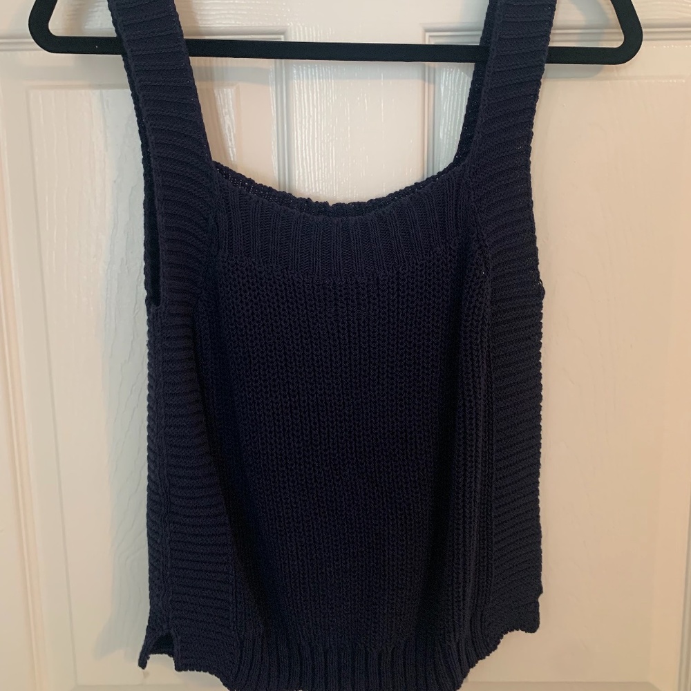 Navy Crocheted summer top